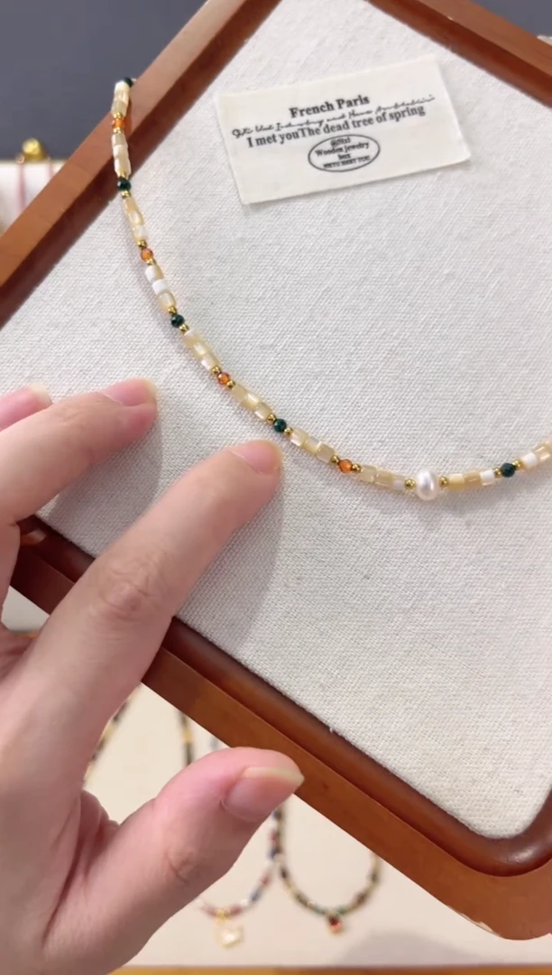 石英质玉钛钢项链15号