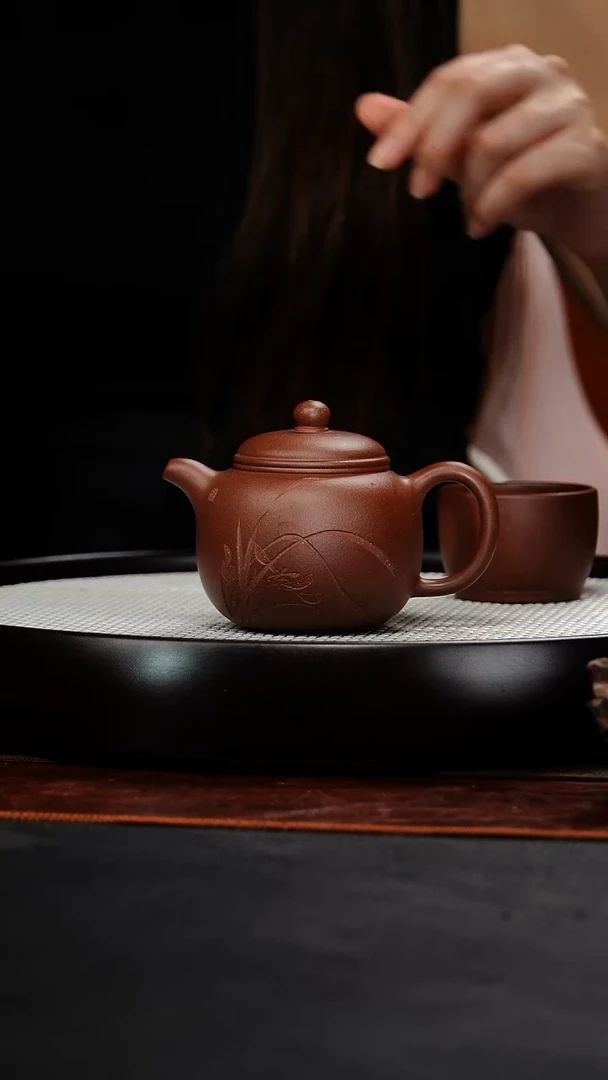 茶壶紫砂张彩萍 匏尊79 紫潭泥 230毫升