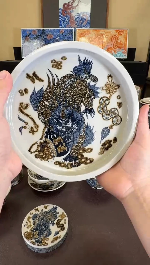 二号釉貔貅纹壶承