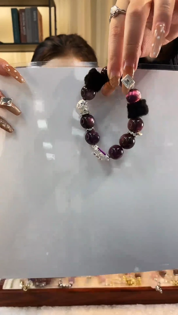 无石英石紫锂云母手串