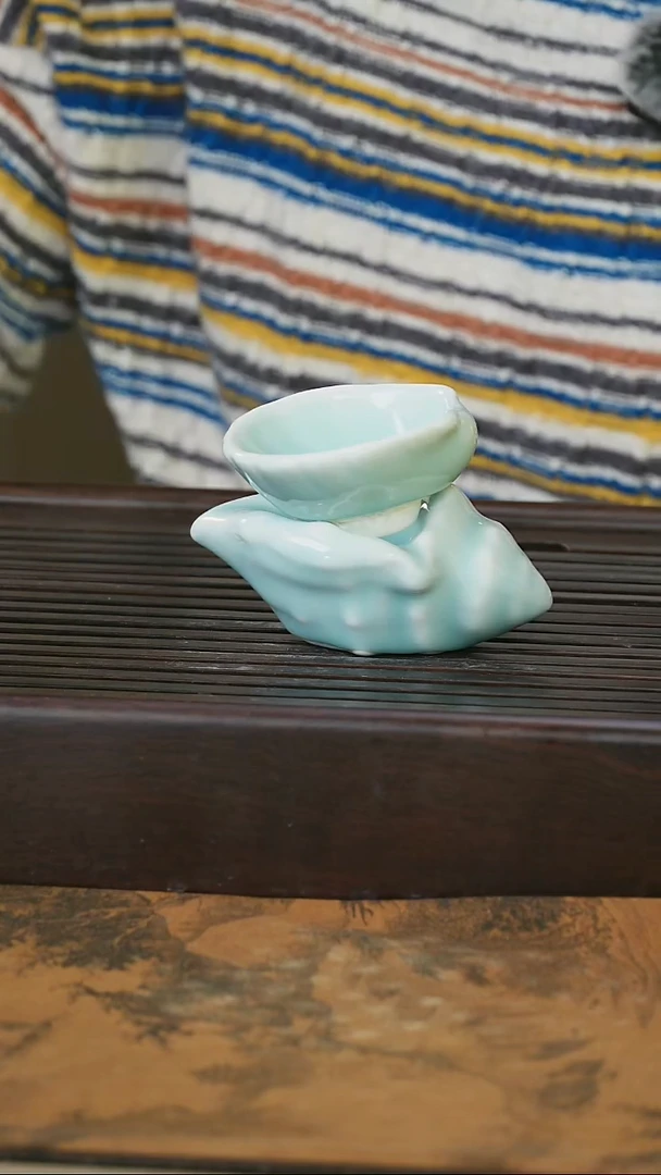 摆件望瓯陶溪川  yqt 粉青海螺茶滤