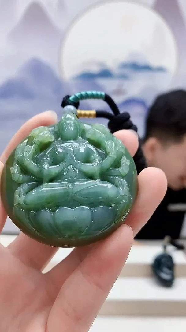 未镶嵌定制翡翠4917ry-毛货挂件2