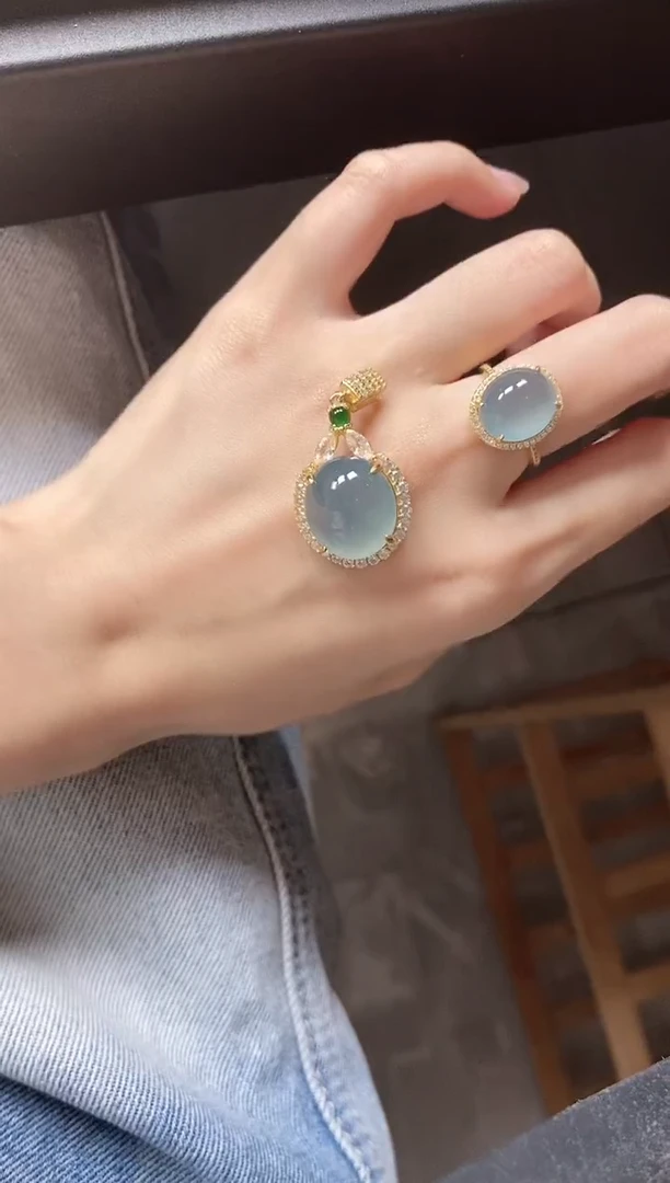 翡翠戒指银S925镶嵌51511