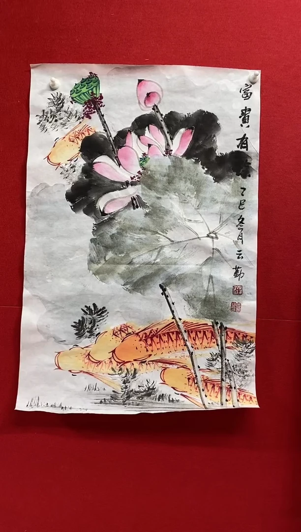 国画国画NYQ杰牛云勤老师作品 现场手绘