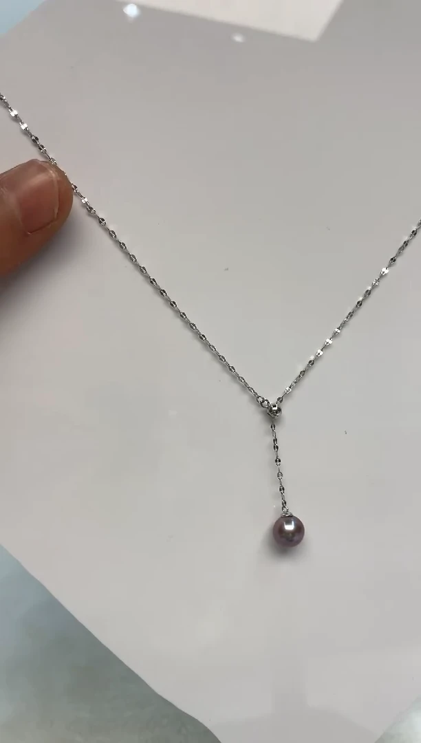 颈饰银S925镶嵌淡水珍珠8-9