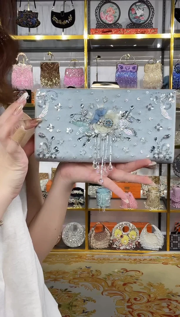 织物珠韵恒泽重工串珠手提包