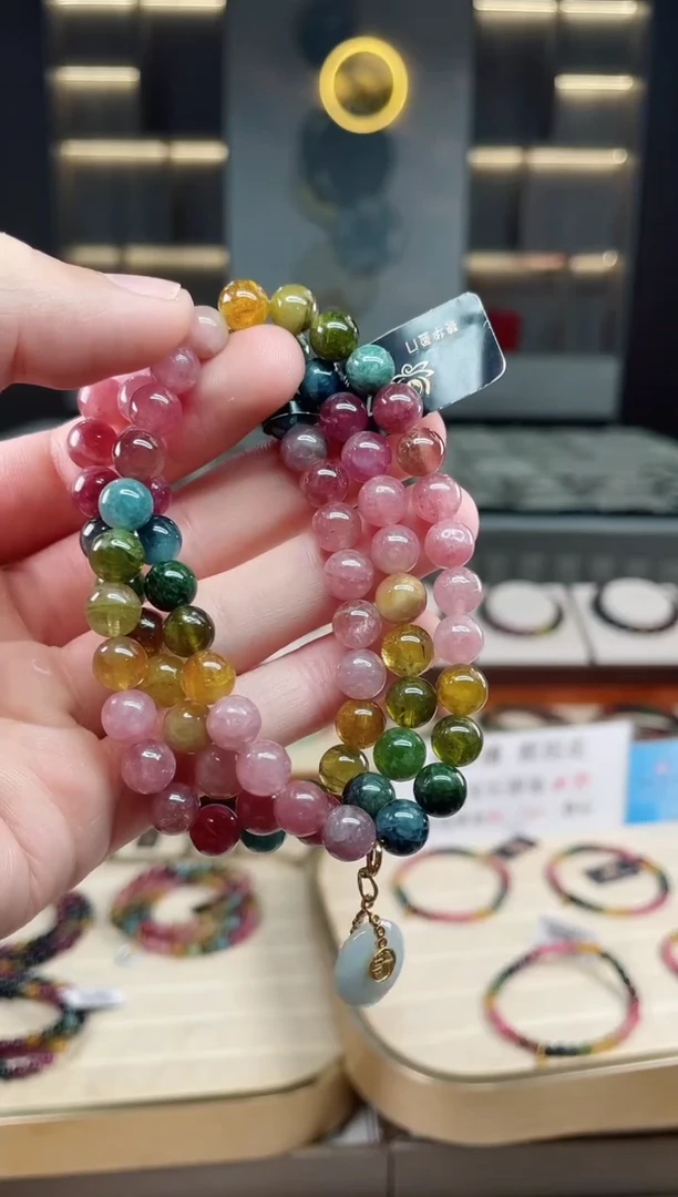 未镶嵌老矿碧玺三圈手串7mm+碧玺多样性发一条xion