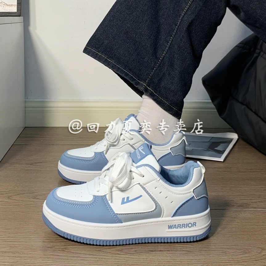 Warrior/回力男鞋白蓝配色情侣款新款鞋子男潮鞋百搭低帮休闲爆款
