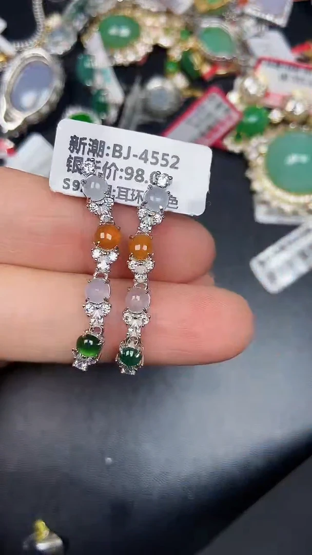 银S925镶嵌戒指翡翠3690