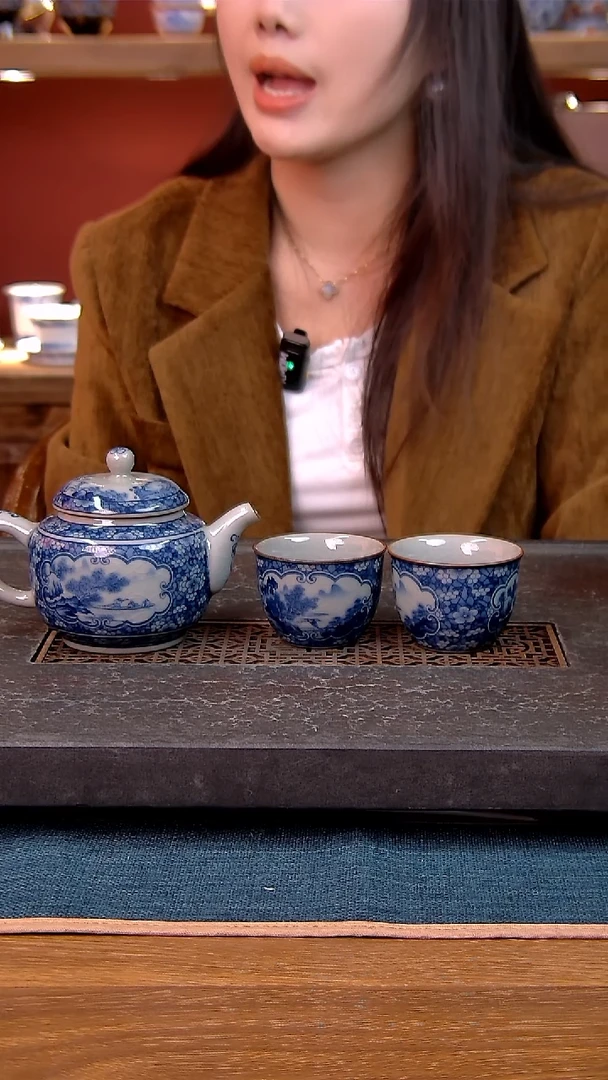 简装家用款3件套 老陶泥开片纹陶瓷茶具