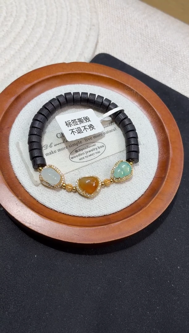 吊坠(不含链)银S925镶嵌翡翠手串