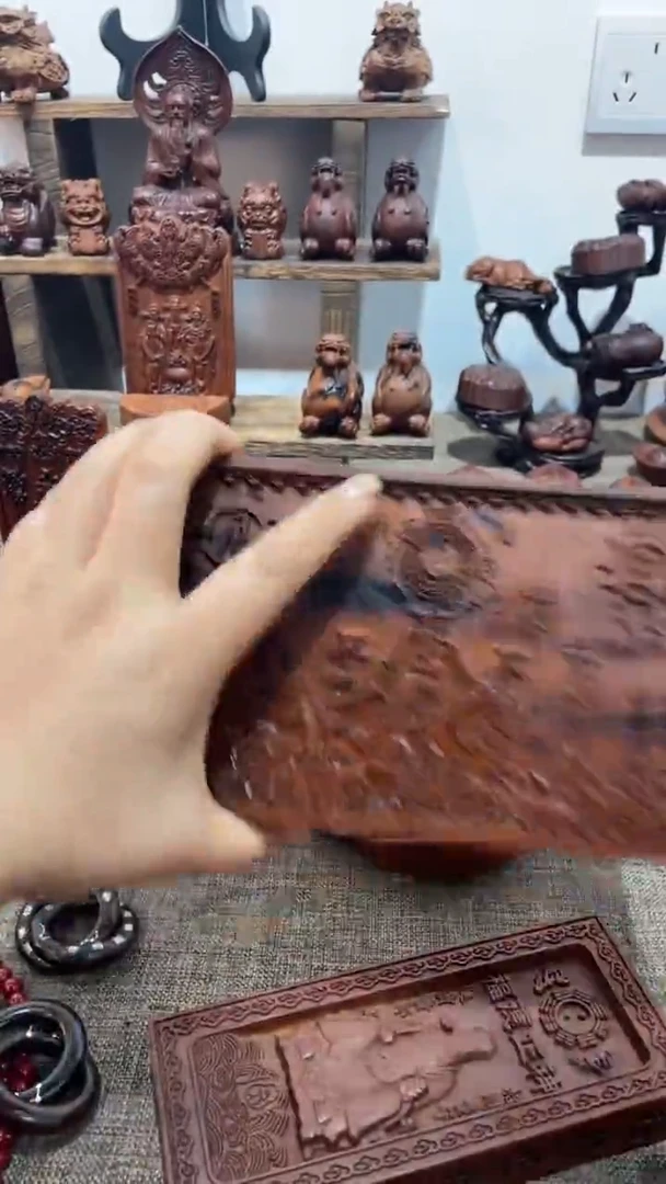 木高*帅枣木微瑕17公分土地令牌加底座