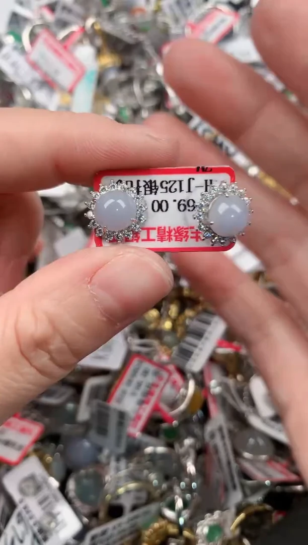 银S925镶嵌戒指翡翠5555----7