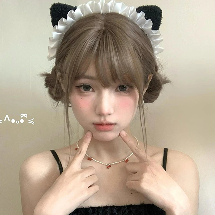 手作KC原创黑色猫耳朵头饰发箍洛丽塔cos可爱女仆发饰猫耳头箍女