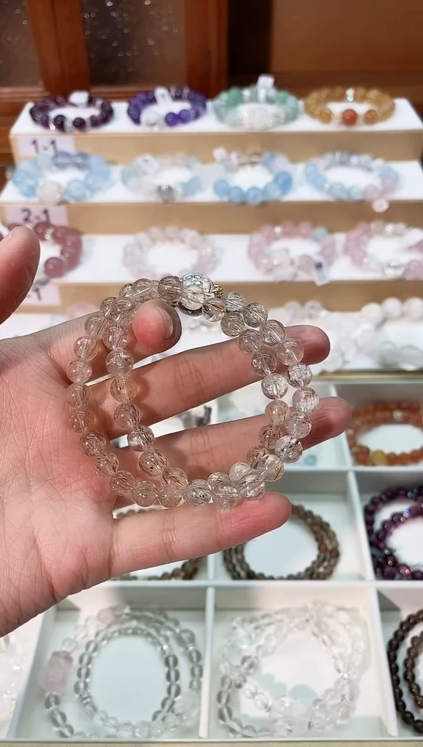 【闪购商品】水晶手串未镶嵌黑金超七双圈手串