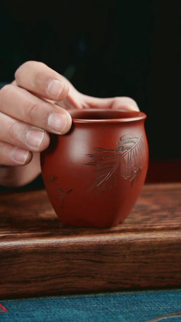 【闪购商品】紫砂茶杯芭蕉叶天圆地方