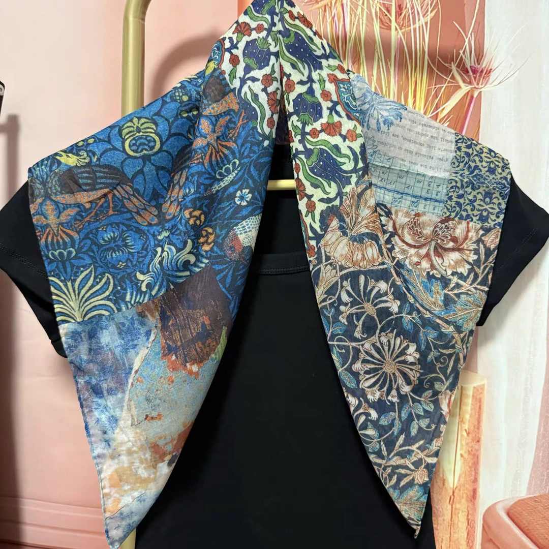 （828）2025新款春夏季方巾西丽纱气质百搭防晒丝巾夏天透气不闷