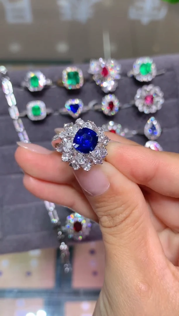 戒指蓝宝石铂Pt950镶嵌3.07CT