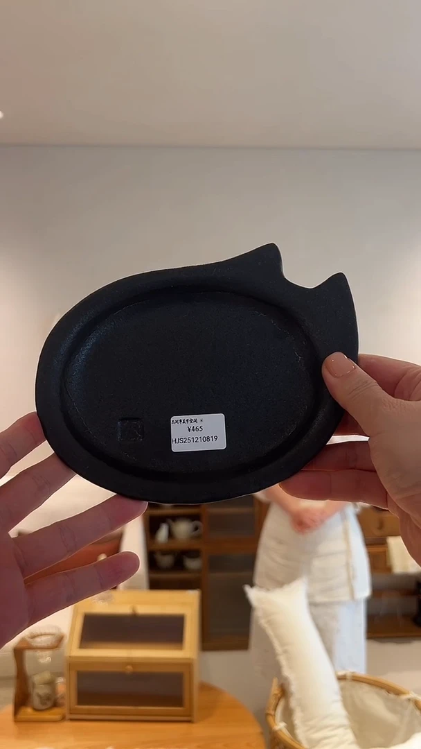 茶道摆件0000黑猫盘0819