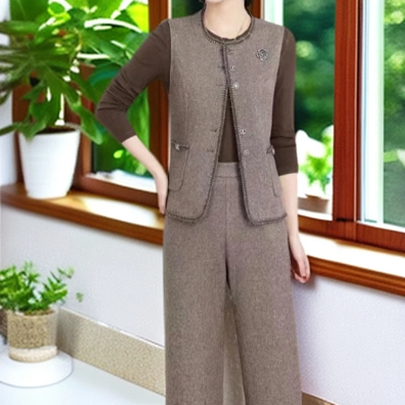 0012实体店品质三件套马甲气质显瘦套装裤子