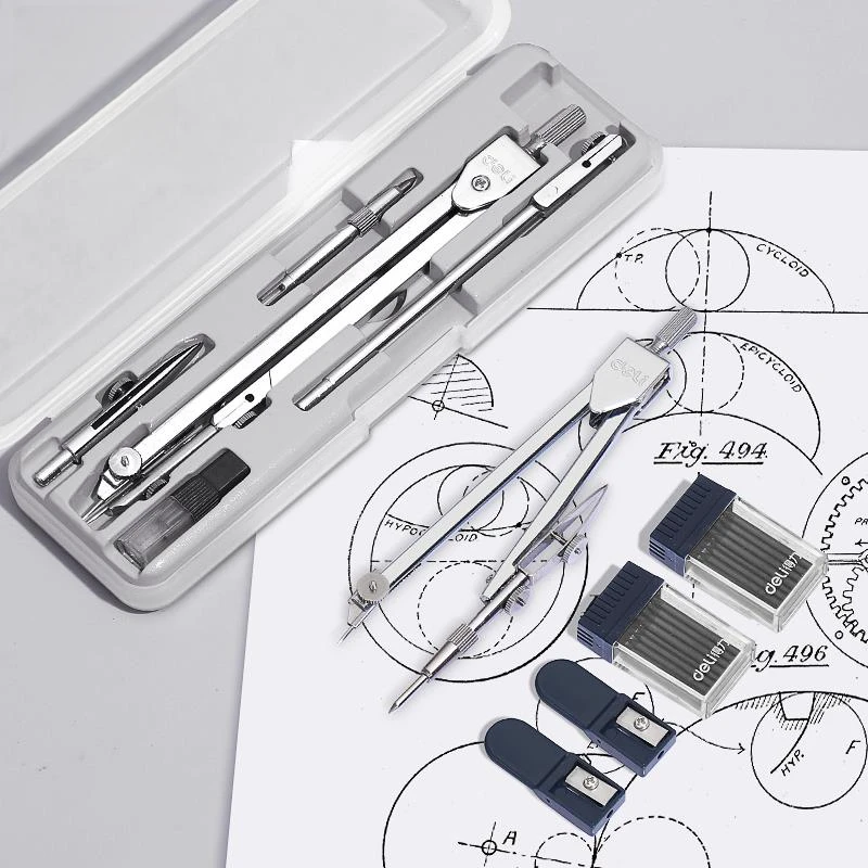 金属不锈钢圆规小学生专用六年级圆规套装分规套尺考试标准初中生