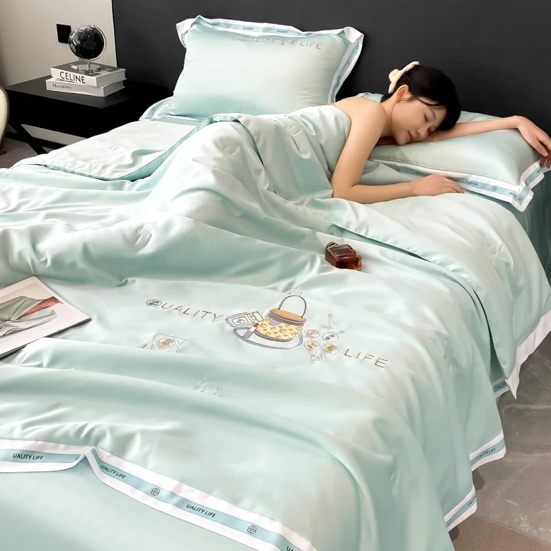 【厂家严选】仙茶果冻双人被凉感夏凉被透气夏被冰丝薄款冰丝凉被