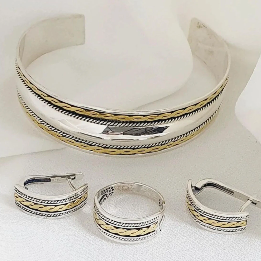 铜合金耳饰 耳环少数民族风藏式开口手环新中式蒙古元素饰品复古.