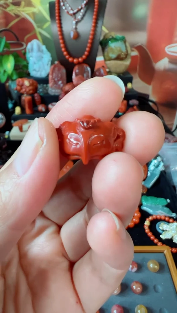 吊坠(不含链)未镶嵌南红玛瑙狐狸面 （蓝色）