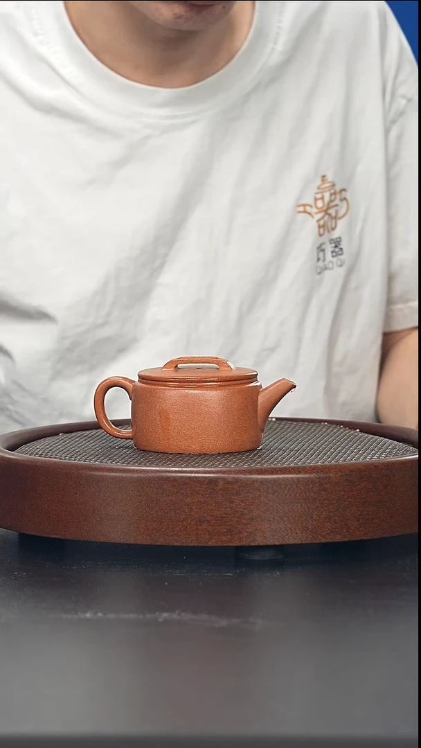 茶壶紫砂马蹄嘴汉瓦-黄降破-全手工无添加-180cc（完美品）