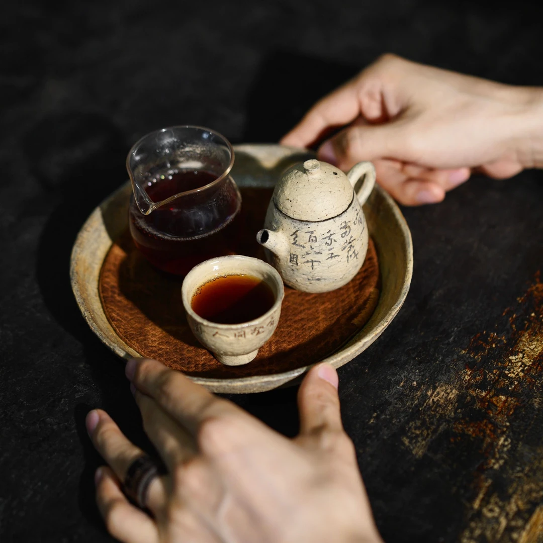 粉引茶盘套组 一人饮 景德镇手作器物