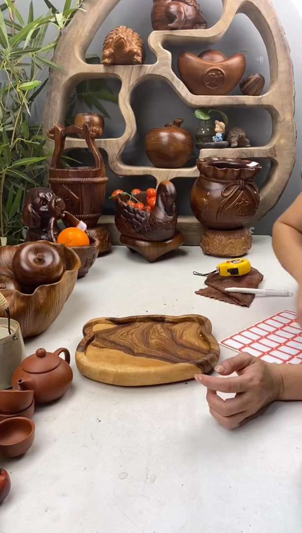 香樟木A16小熊果盘/尺寸