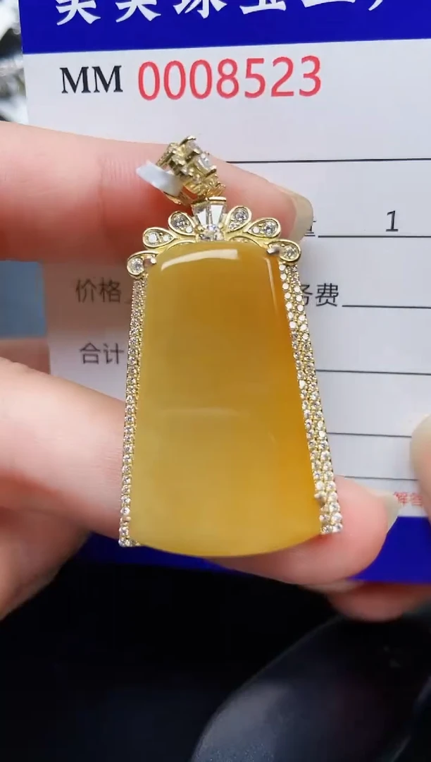 翡翠银S925镶嵌颈饰8523