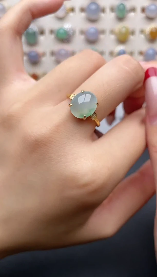 【闪购商品】翡翠戒指银S925镶嵌一物一证一礼盒