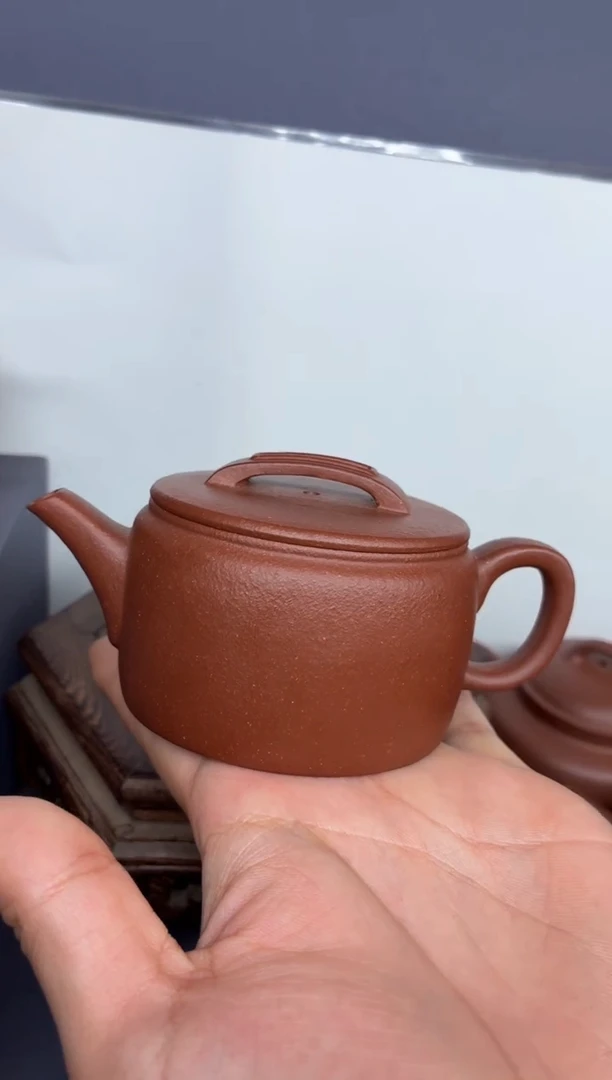 茶壶紫砂红降坡 汉瓦