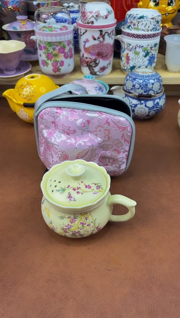 陶瓷茶具摆件旅行套组