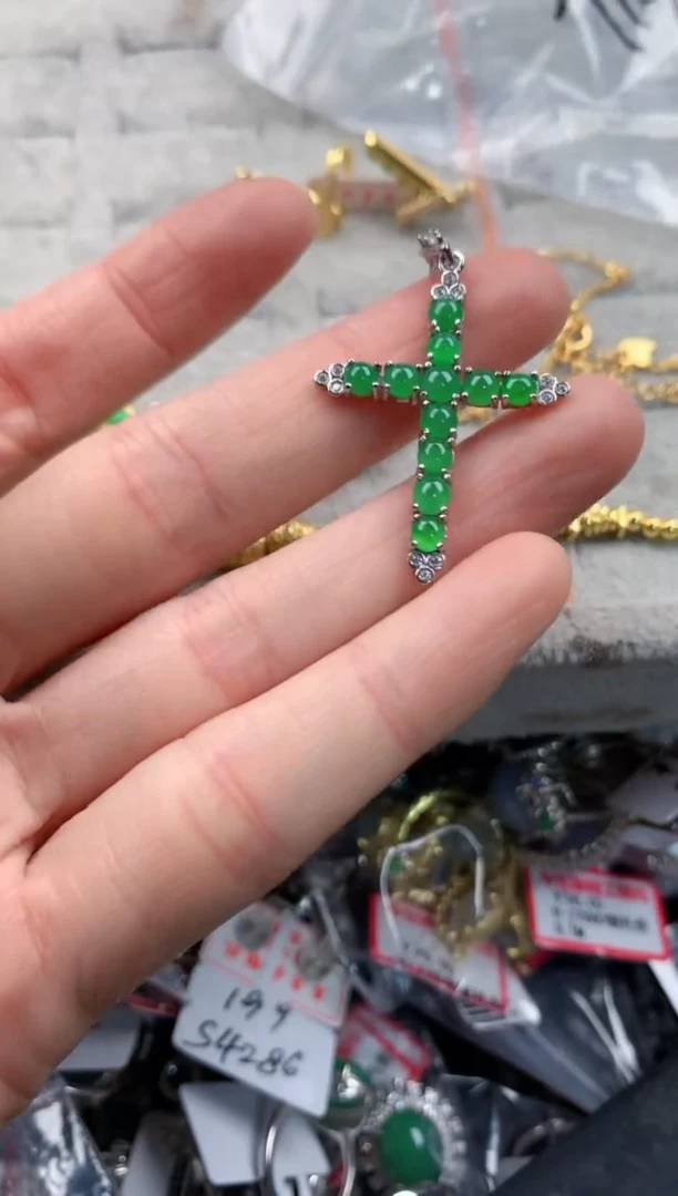 银S925镶嵌戒指翡翠v****?222    8