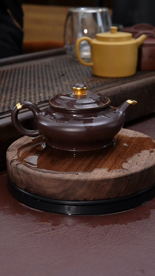 【闪购商品】紫砂茶壶描金水扁紫砂壶