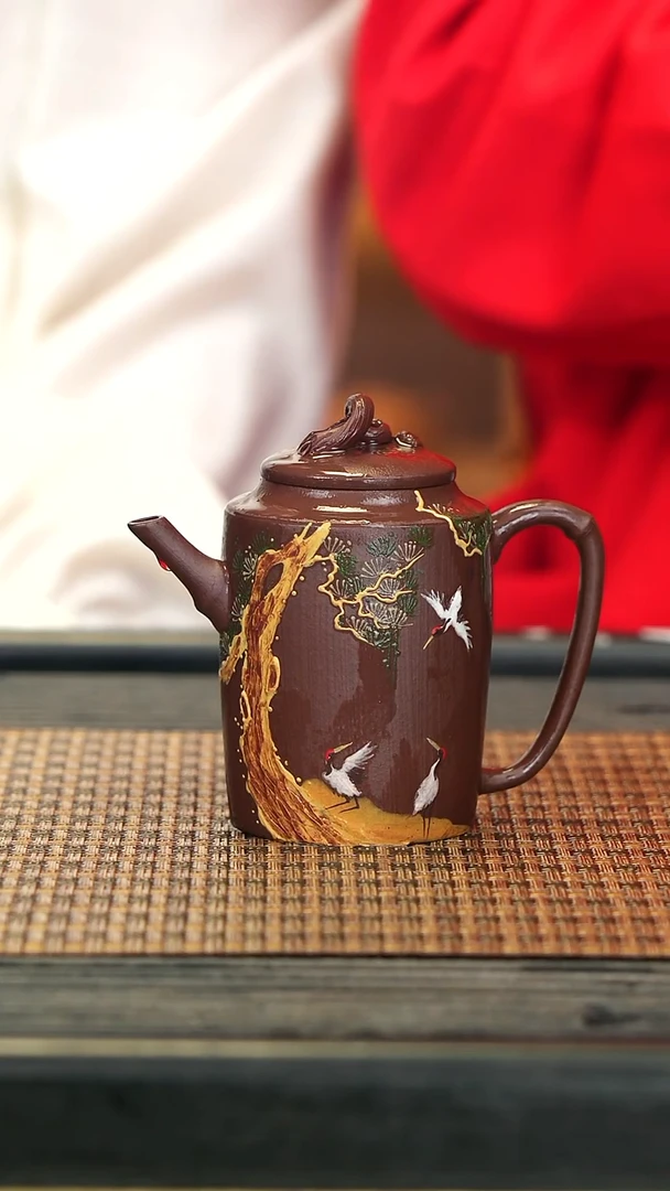 【闪购商品】紫砂茶壶XS32五鹤鸣松 甲子泥