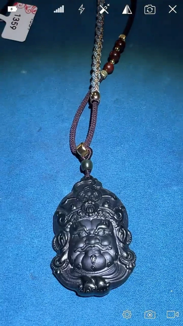 和田玉未镶嵌挂件BH1359黄财神吊坠