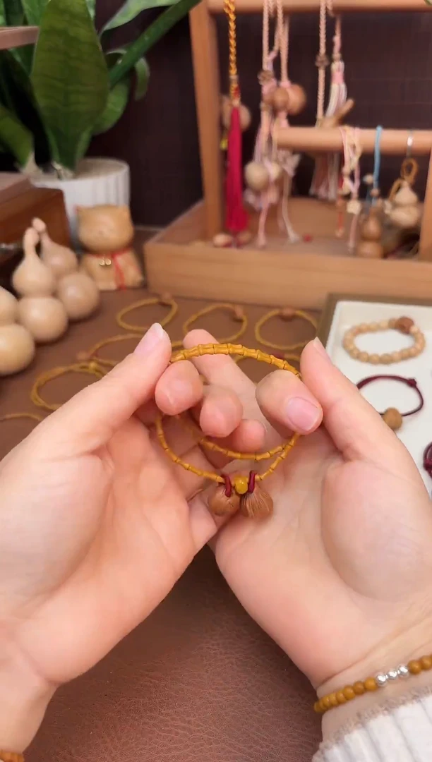 手串桃核好运莲莲双圈竹节