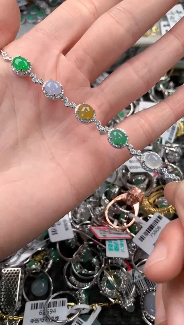 银S925镶嵌戒指翡翠5                            9