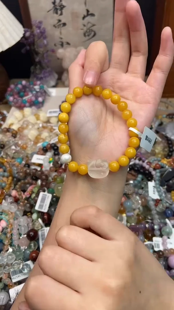 银S925镶嵌琥珀手饰450