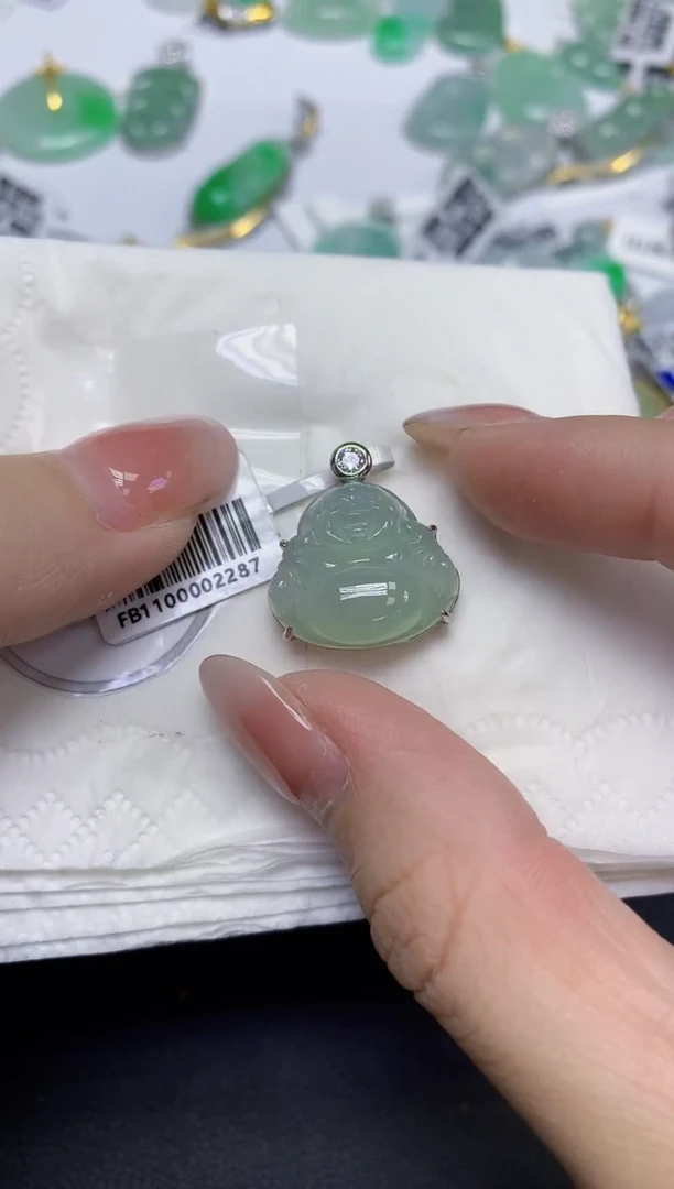 颈饰未镶嵌翡翠天然缅甸翡翠A货百元以上9元证书费自理