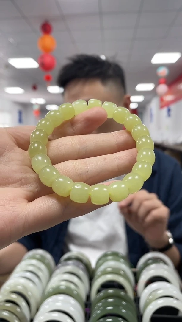 手链未镶嵌和田玉高品黄玉极限弧卡9-10手串一条