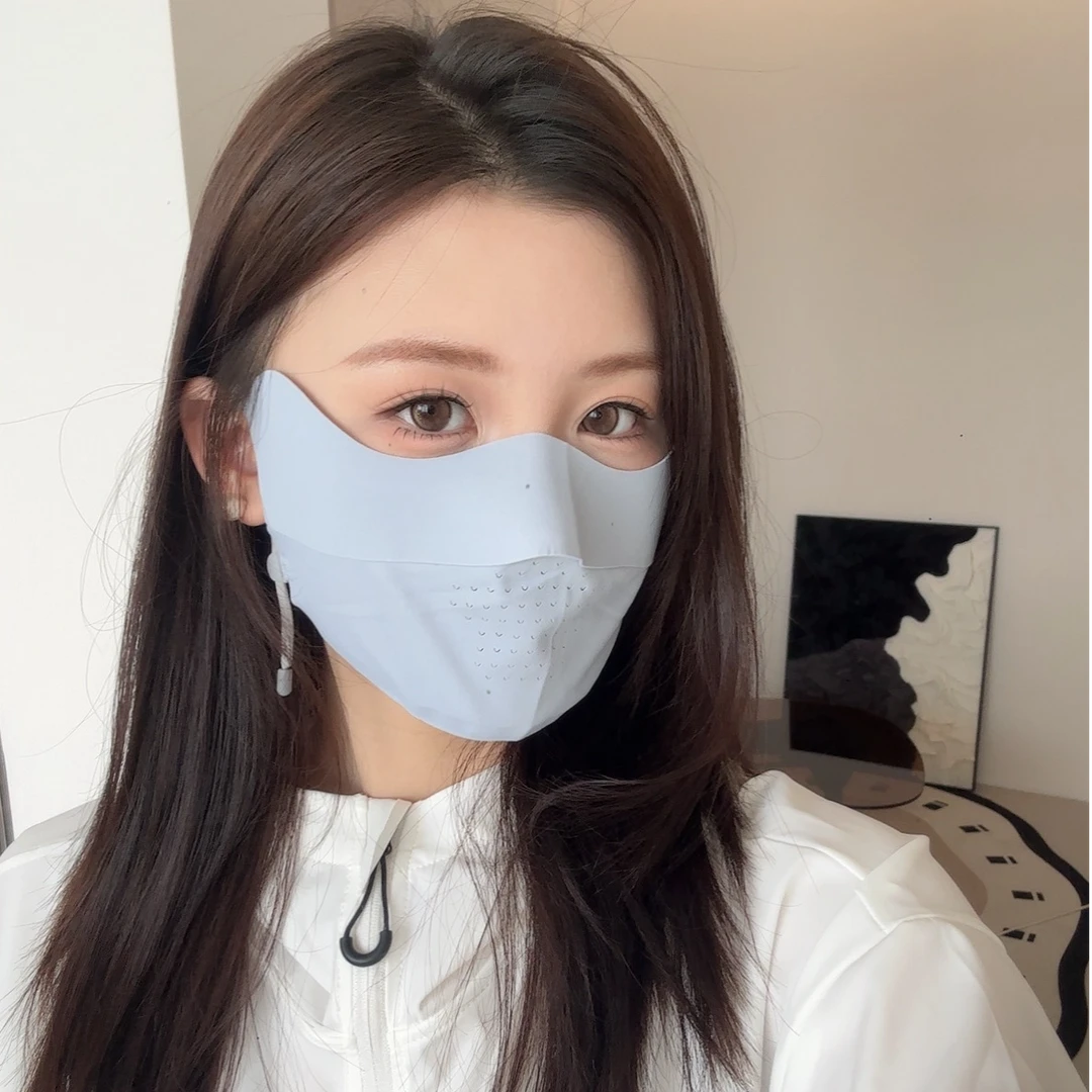 春夏季遮脸防晒口罩女超薄透气护脸素颜面罩显脸小简约时尚百搭