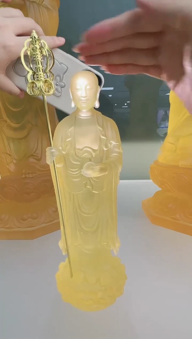 手工艺品琉璃中****M古法琉璃22cm地藏