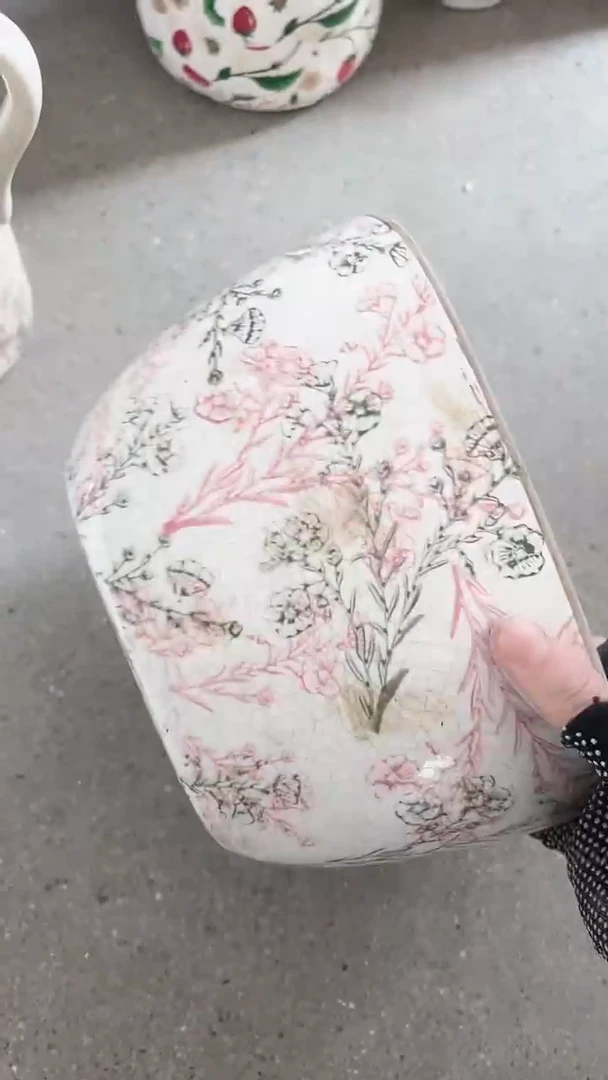 【闪购商品】陶瓷花盆高10.5CM内口20.5CM 