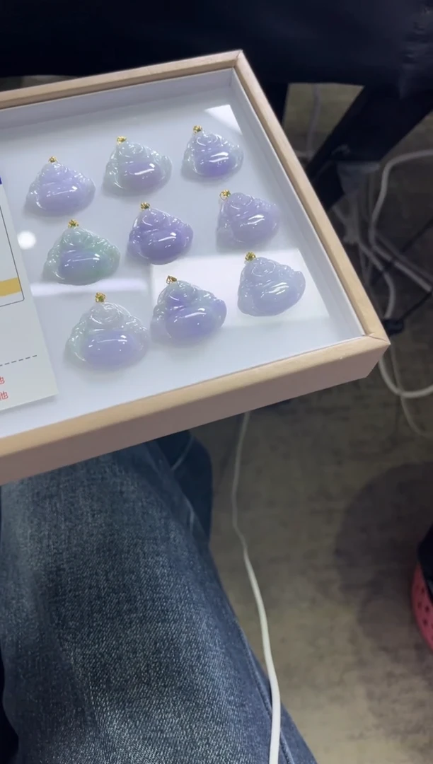 颈饰18K金镶嵌翡翠T127/多样性发一件/配绳子