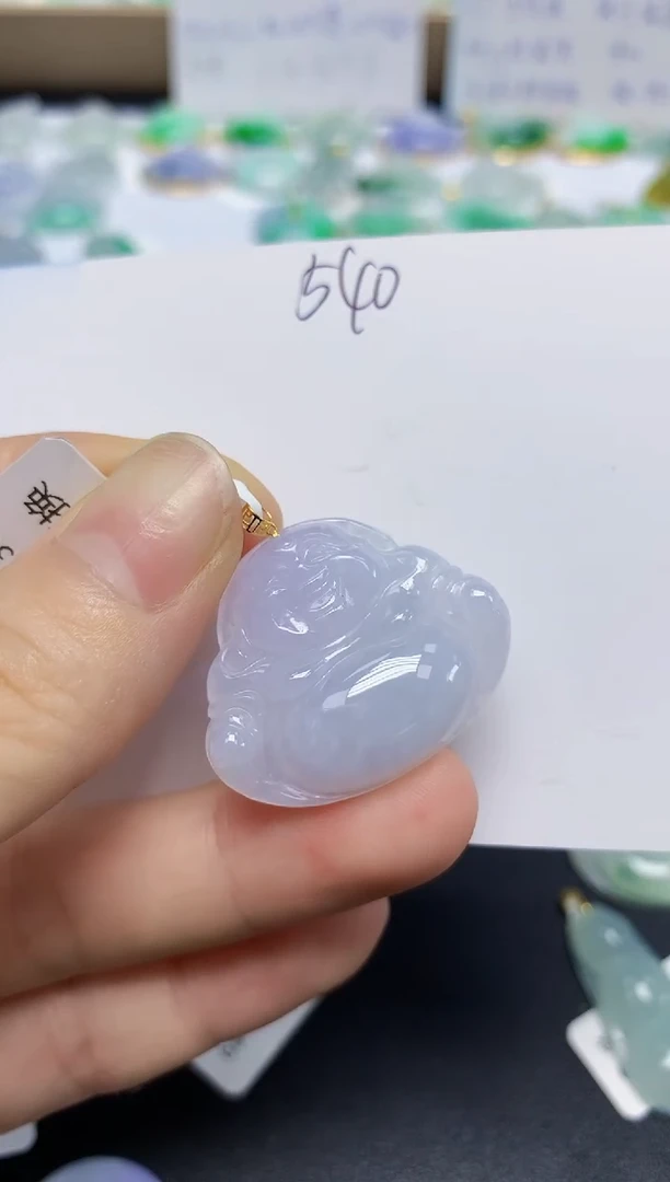 翡翠18K金镶嵌颈饰天然缅甸翡翠A货