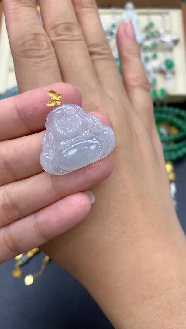 翡翠18K金镶嵌颈饰144-中国好珍宝